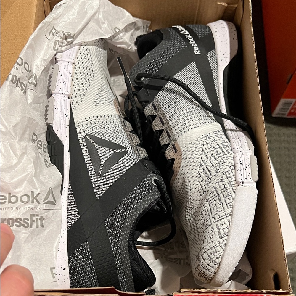 Reebok Women’s Grace Training Shoes — Black and White Knit